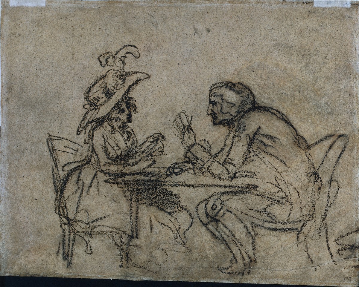Woman and Man Playing Cards 1792