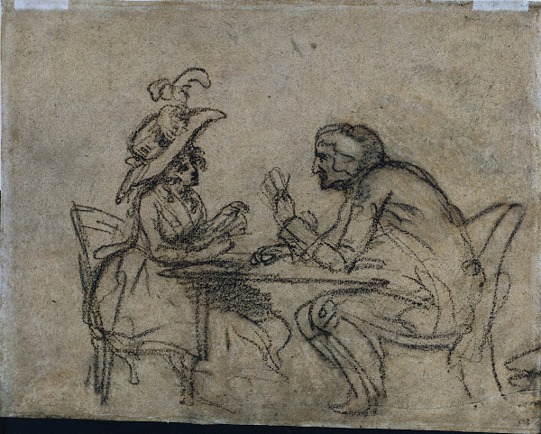 Woman and Man Playing Cards 1792