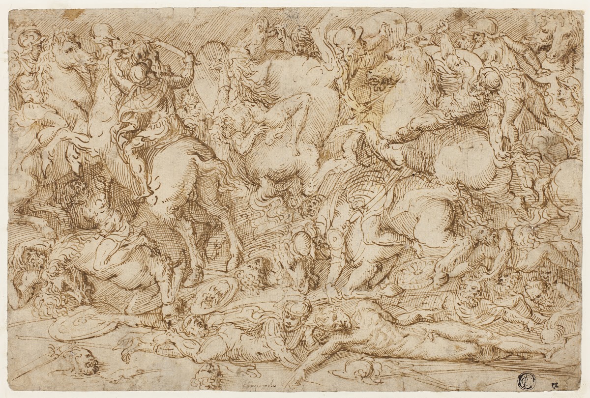 Battle Scene with Horses and Men c 1517