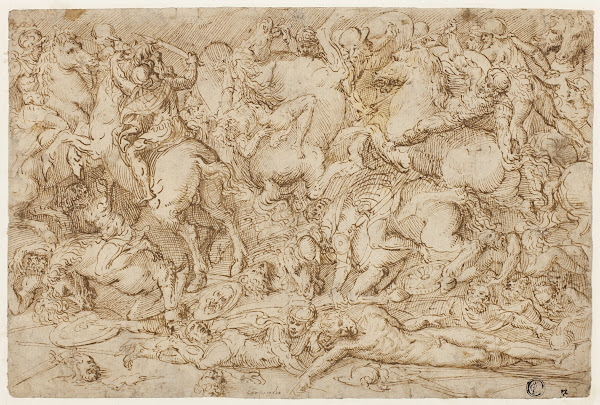 Battle Scene with Horses and Men c 1517