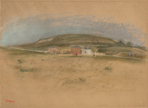 Maisons au pied dune falaise 1869