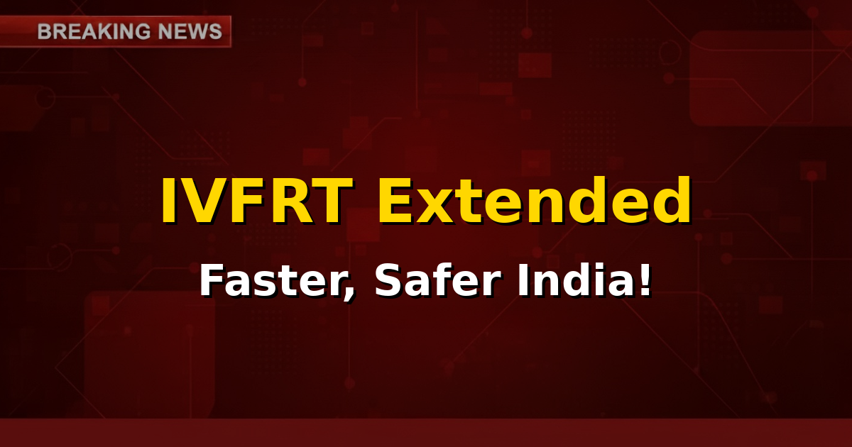 Illustration showing a world map with interconnected digital lines and passport icons, representing global immigration and digital tracking, with the text 'IVFRT Scheme Extended'.