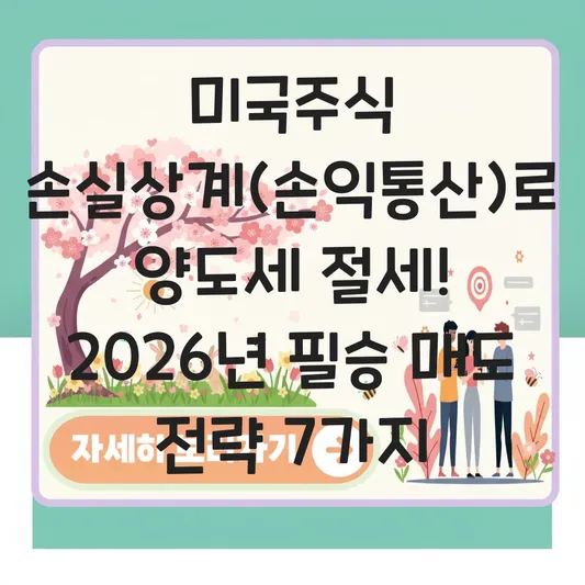 미국주식 손실상계(손익통산) 활용하여 양도세 절세하는 매도 전략 대표 이미지