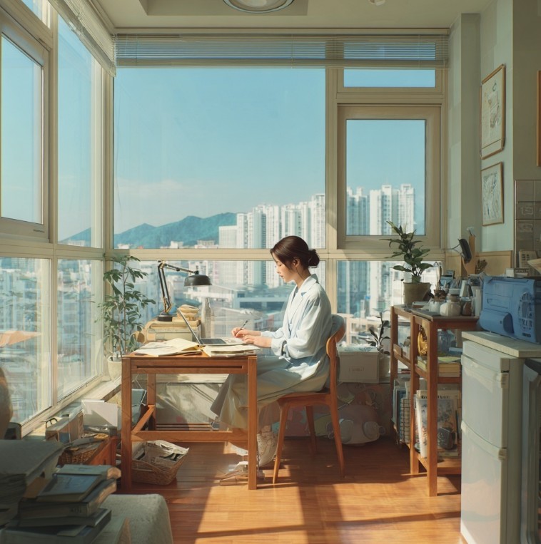 의료 상담을 고민하며 일정표를 살펴보는 장면