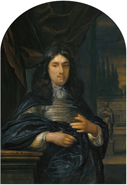 Portrait Of A Gentleman Leaning On A Balustrade