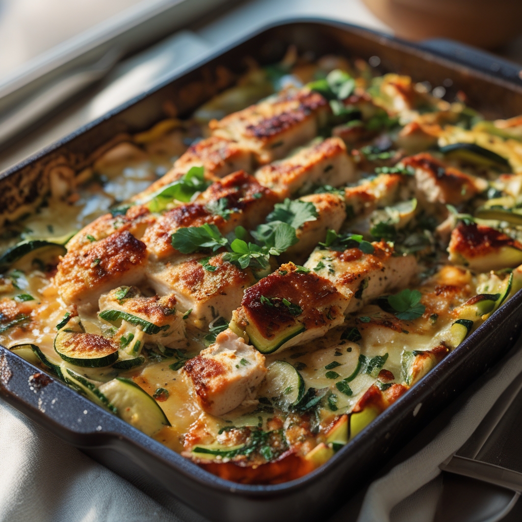 Easy Healthy Chicken Zucchini Bake for Busy Weeknights – Quick and Delicious finished