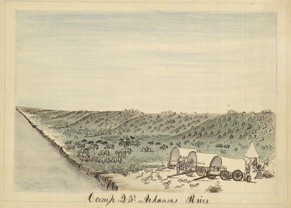 Camp 23rd Arkansas River 1859