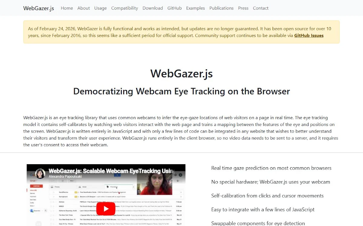Captura de WebGazer.js