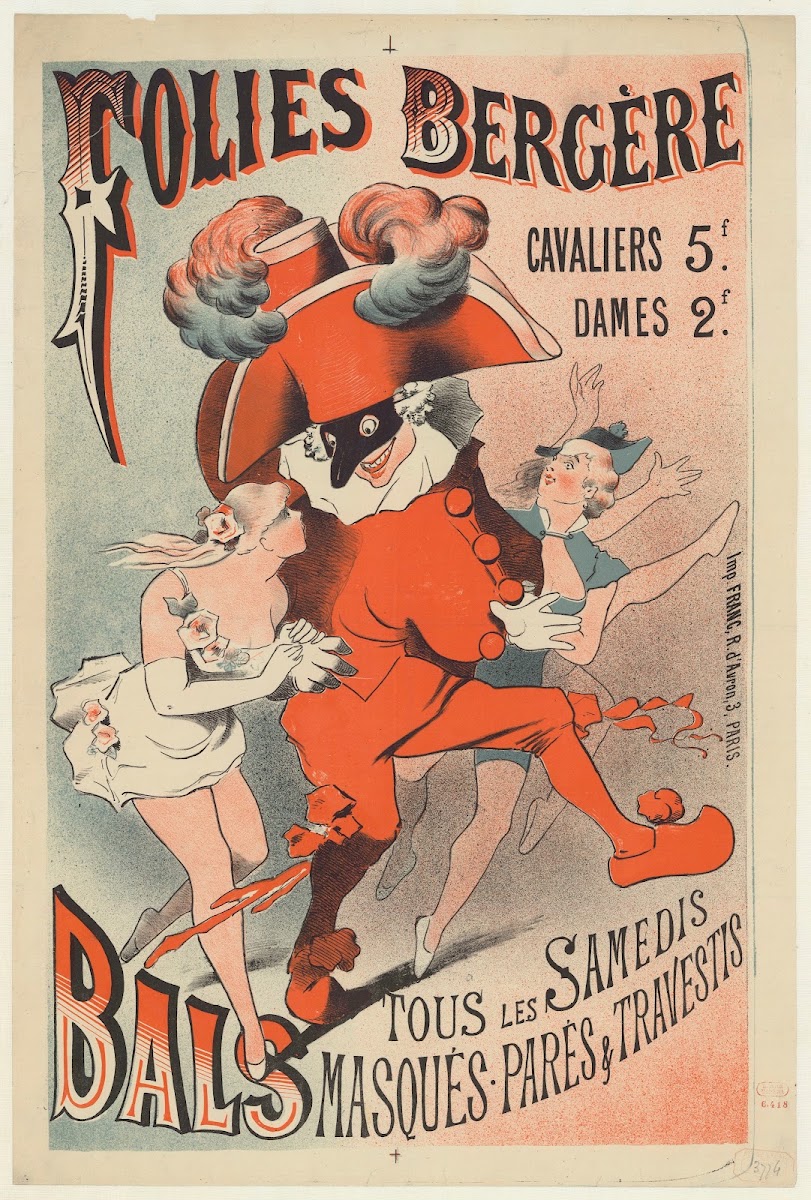 Folies Bergère tous les samedis bals masqués parés et travestis 1881