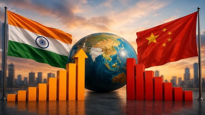 India Projected to Overtake China in Global GDP Share by 2060
