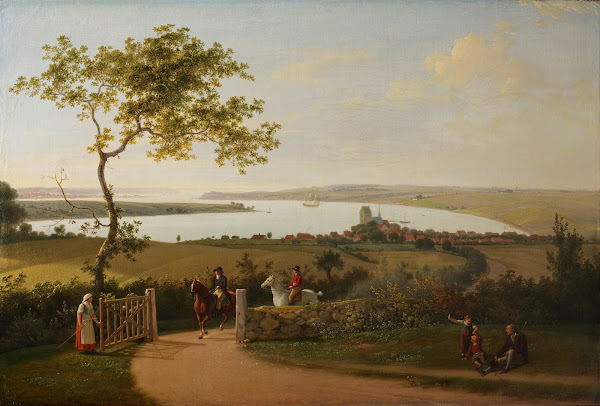 View Of The Little Belt From A Hill Near Middelfart Funen C 1800