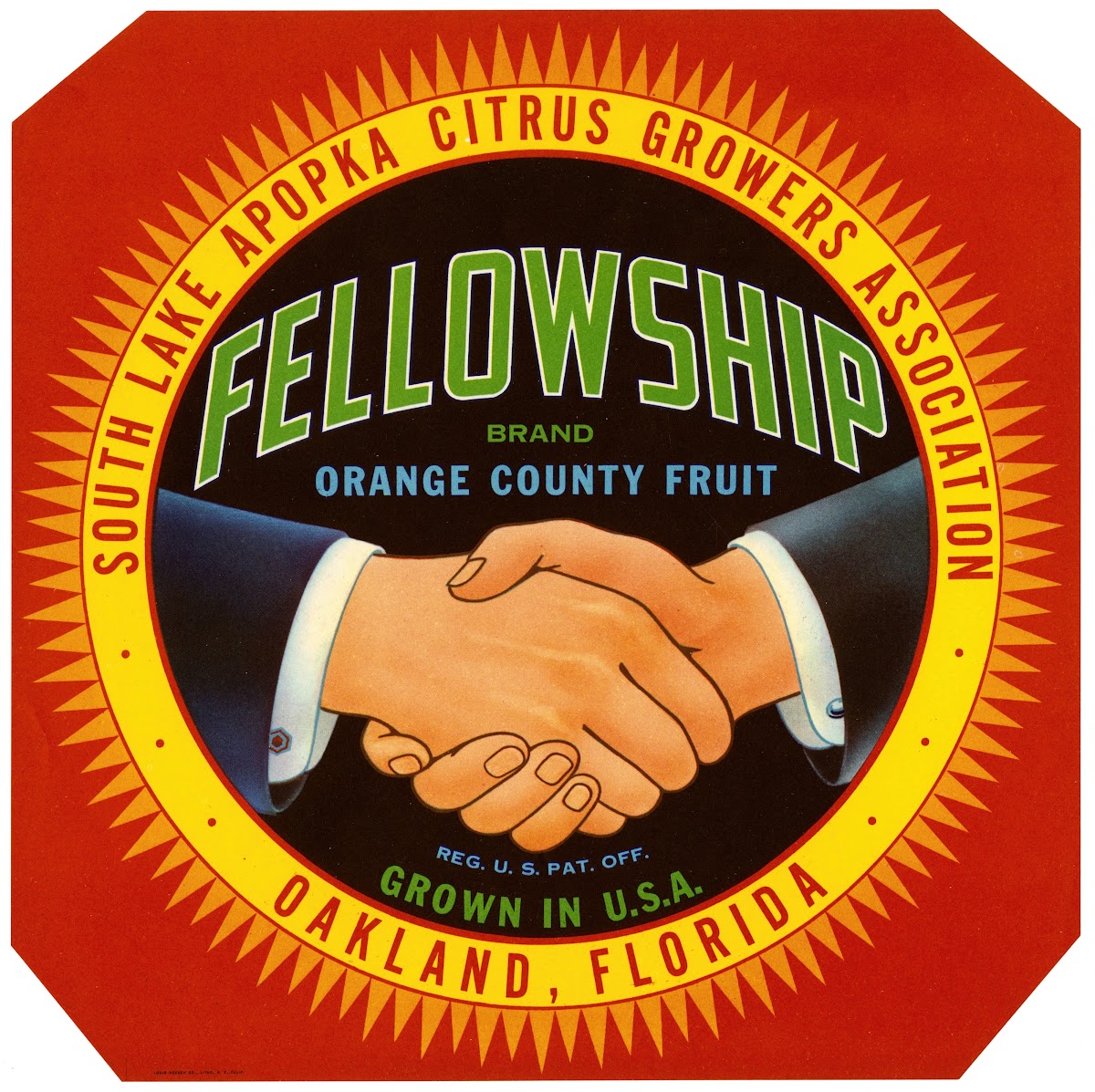 Fellowship Brand Citrus Label 1926 1940