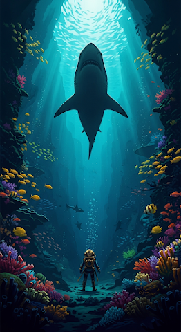 Deep Sea Diver Giant Shark