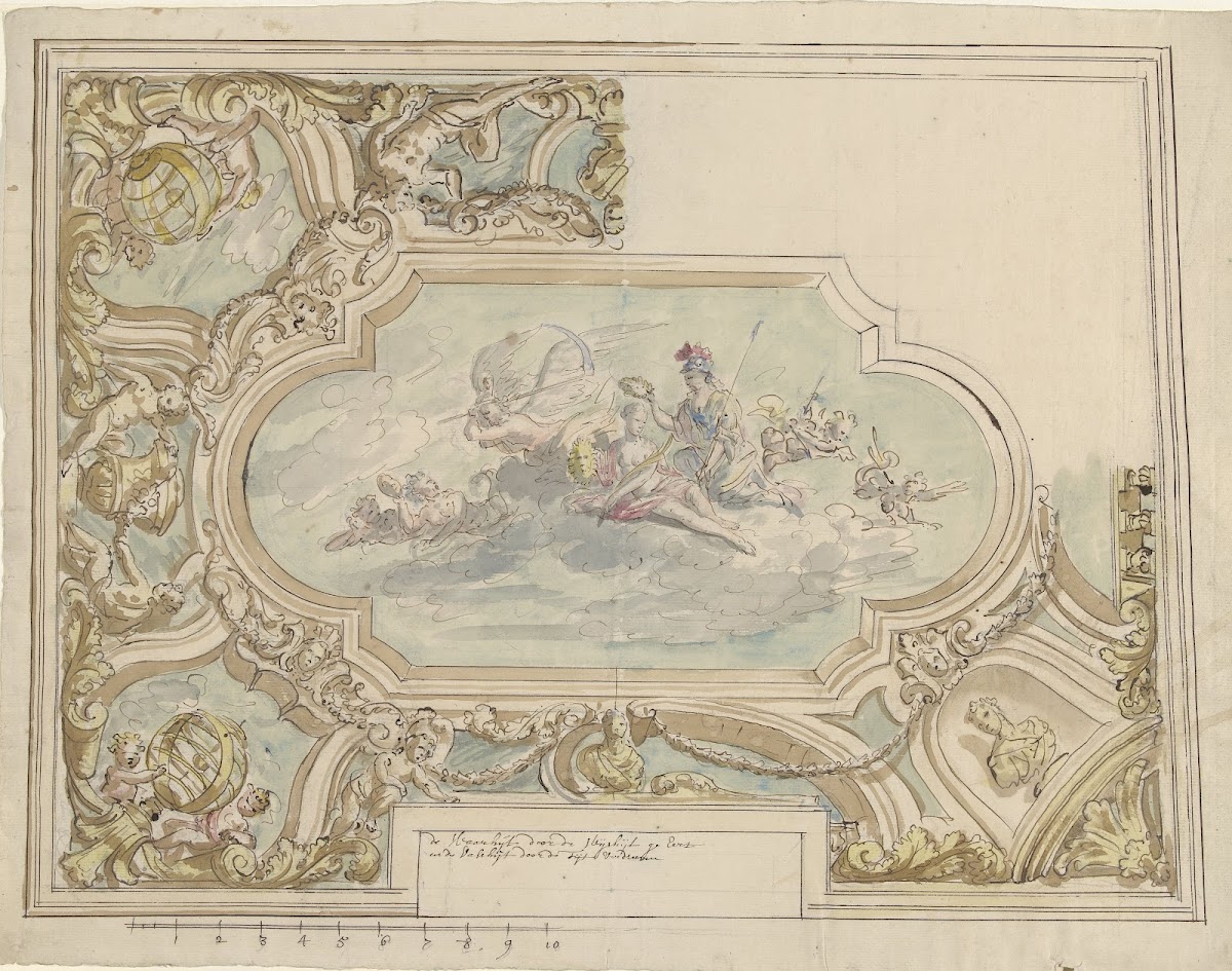 Ontwerp voor een plafondschildering met allegorie op de waarheid 1677   1755