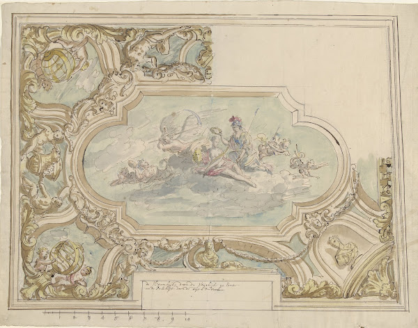 Ontwerp voor een plafondschildering met allegorie op de waarheid 1677   1755