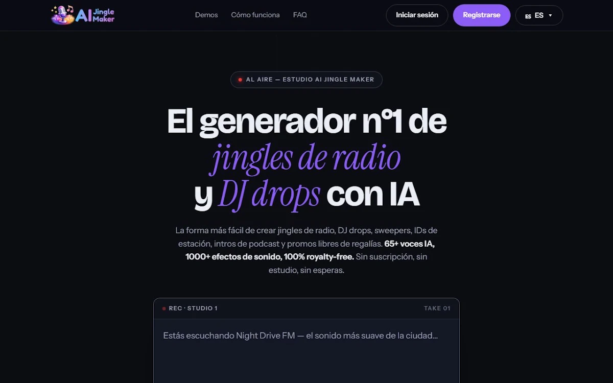 Captura de AI Jingle Maker