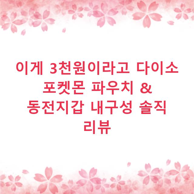 이게 3천원이라고 다이소 포켓몬 파우치 & 동전지갑 내구성 솔직 리뷰