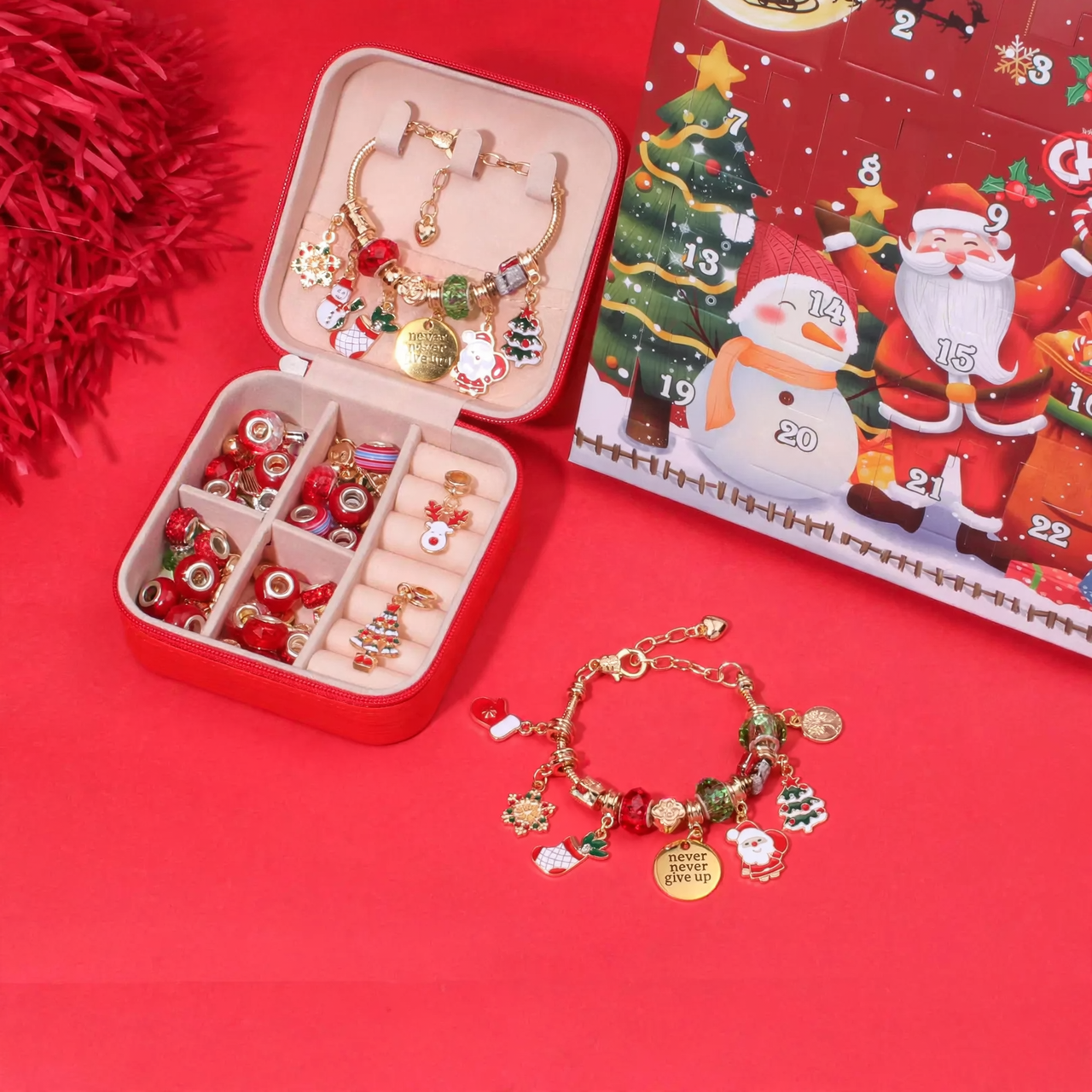 DIY Adventskalender mit Armbändern für Kinder