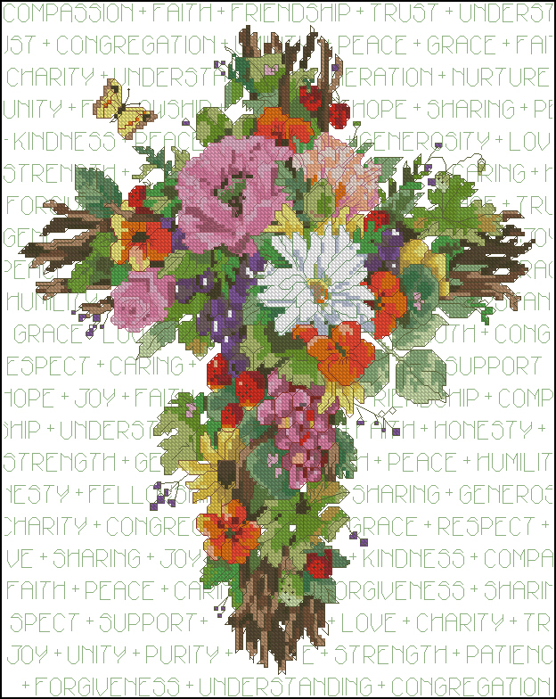 CMP JAN023 0528 Summer Floral Cross