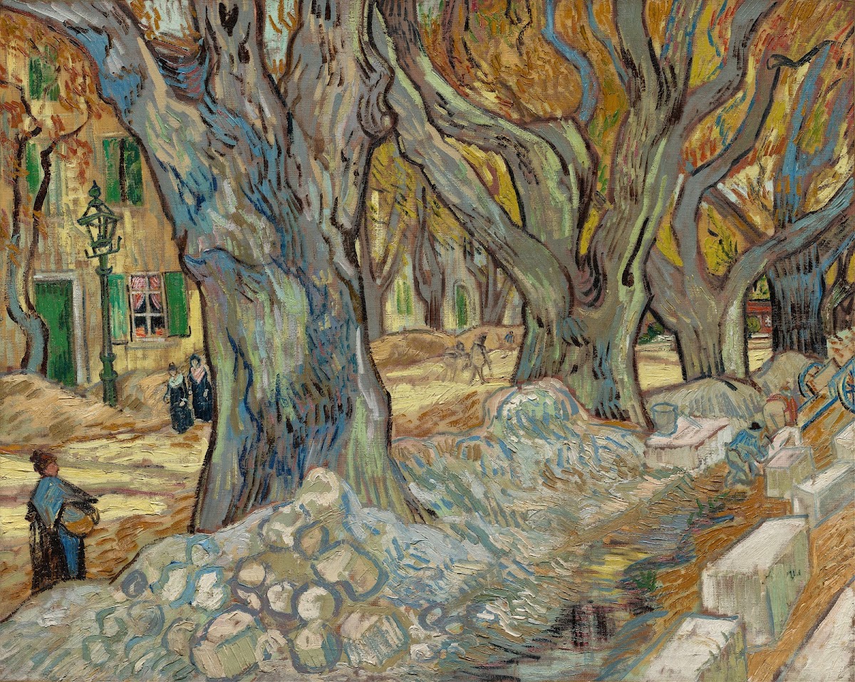 The Large Plane Trees Road Menders at Saint Rémy 1889
