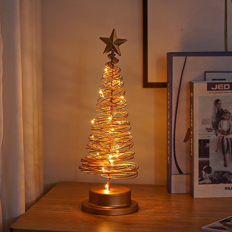 LED-Kristallbaum-Licht mit Metallsockel, USB und Batterie