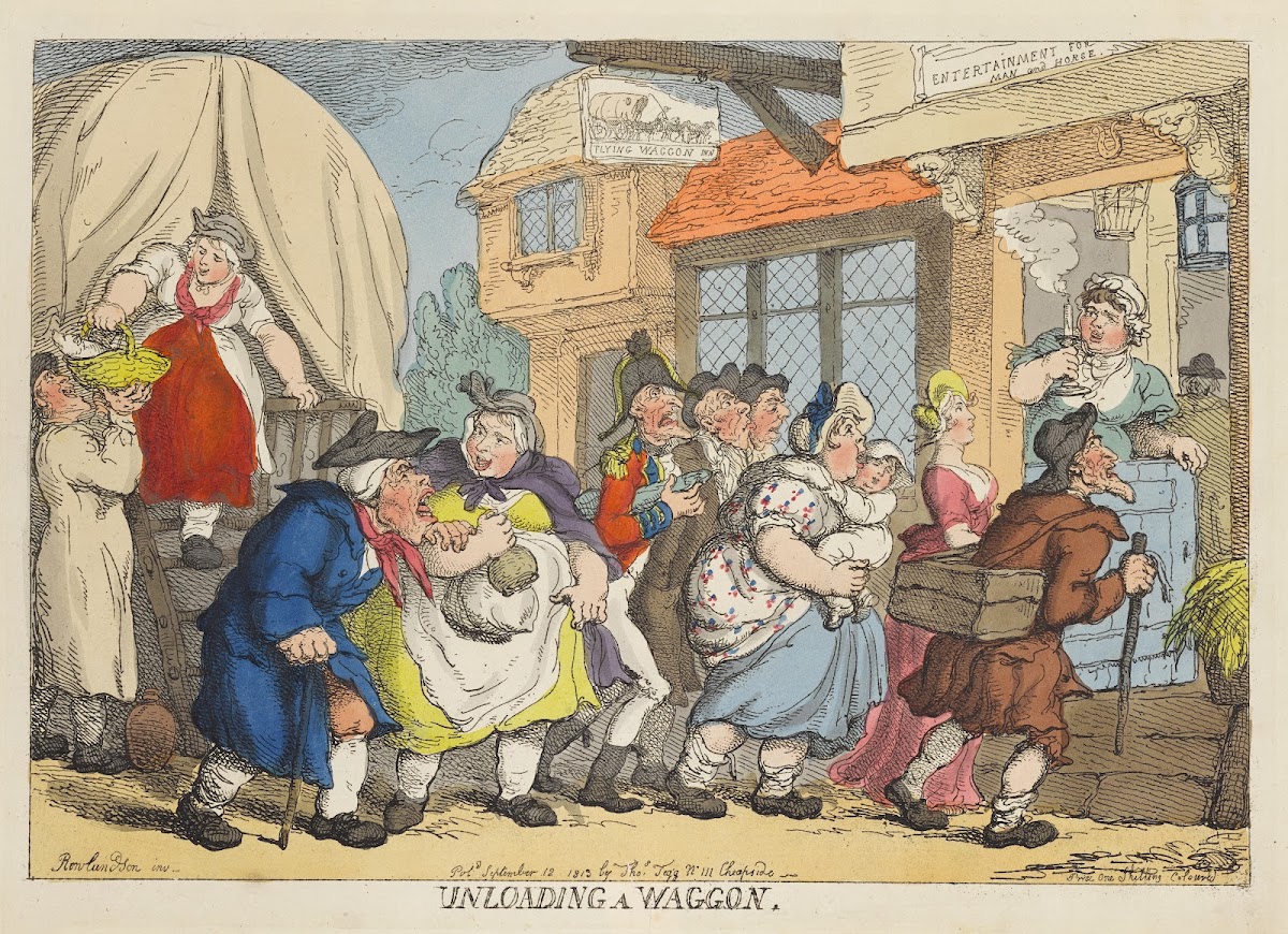 Unloading a waggon 1813