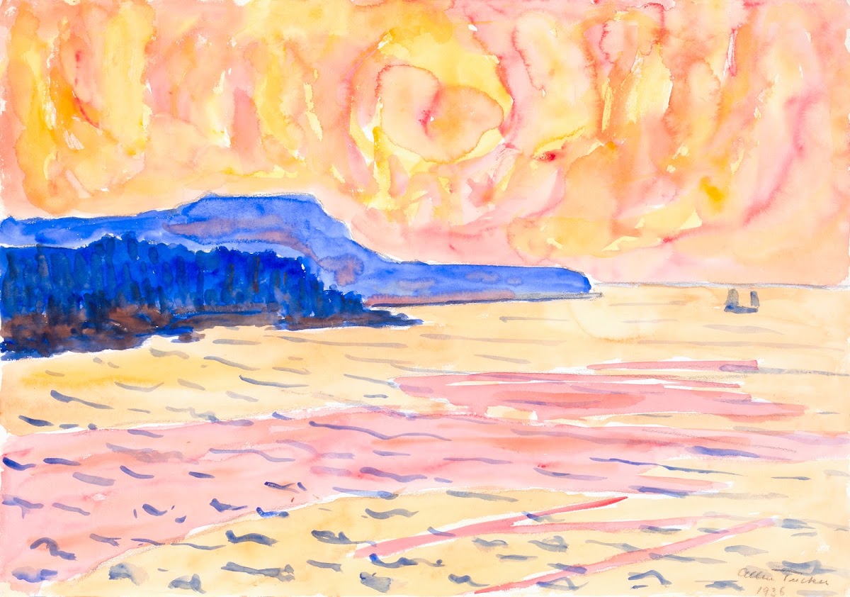 Watercolor No 6 Blue Coast 1936