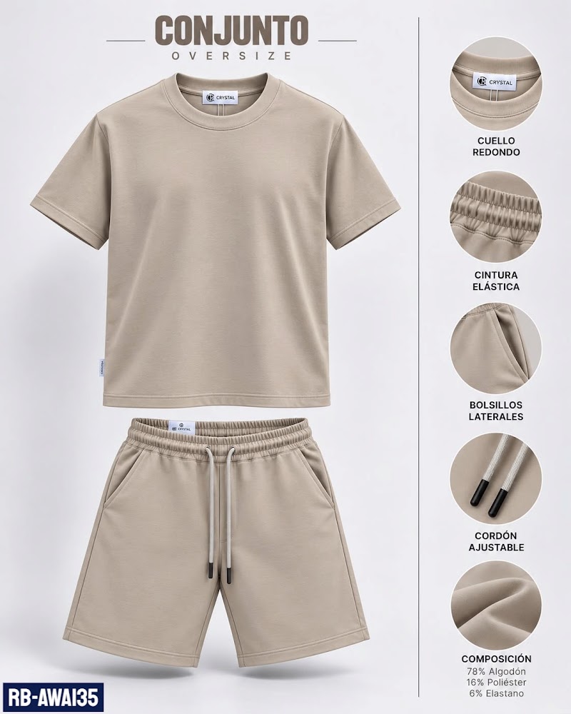 Conjunto oversize remera y short · foto 2