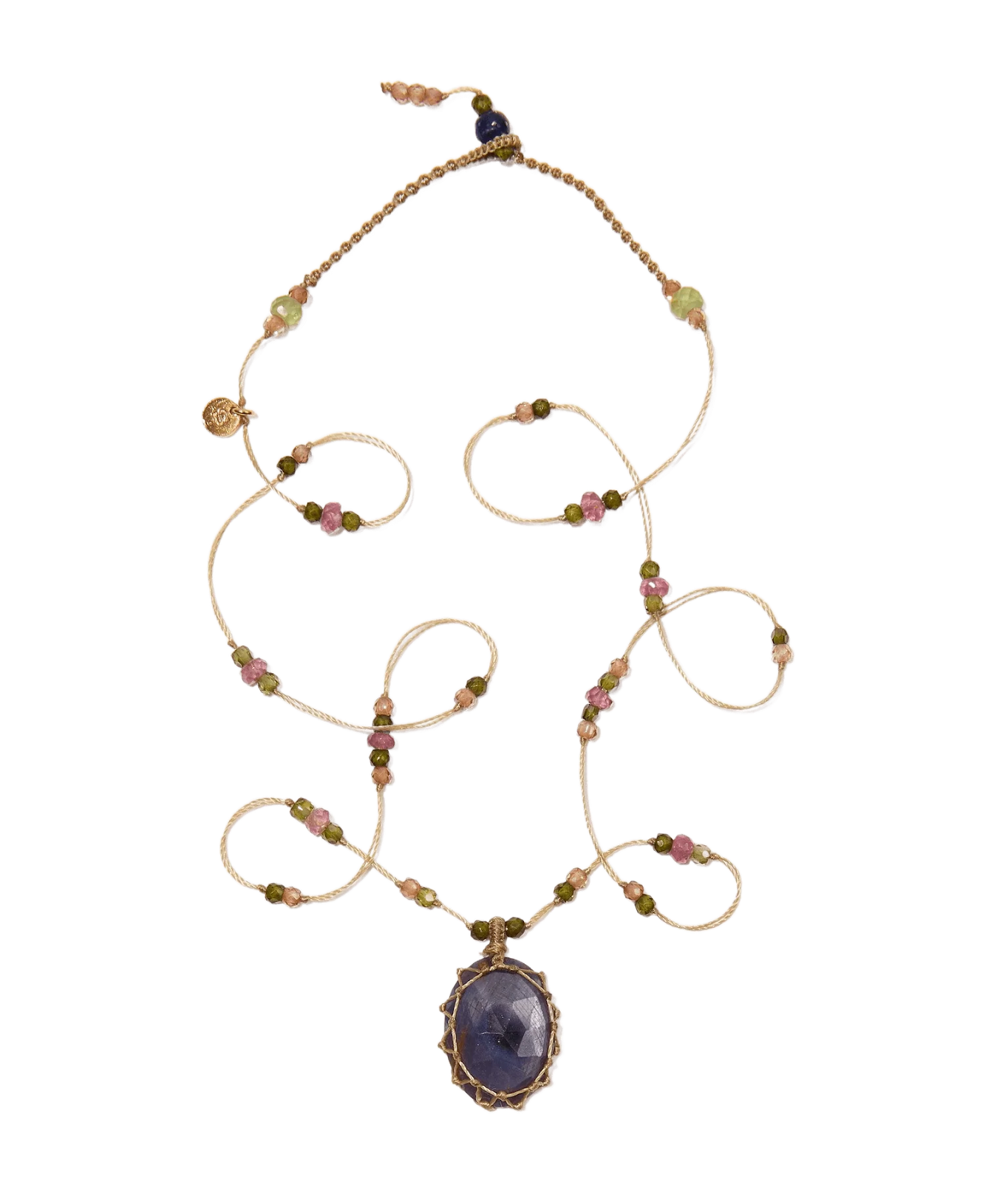 Тибетское колье Синий корунд