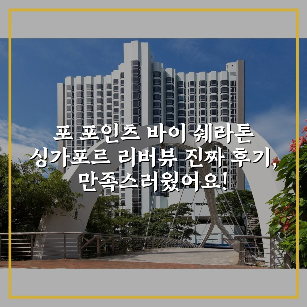 포 포인츠 바이 쉐라톤 싱가포르 리버뷰 진짜 후기, 만족스러웠어요!