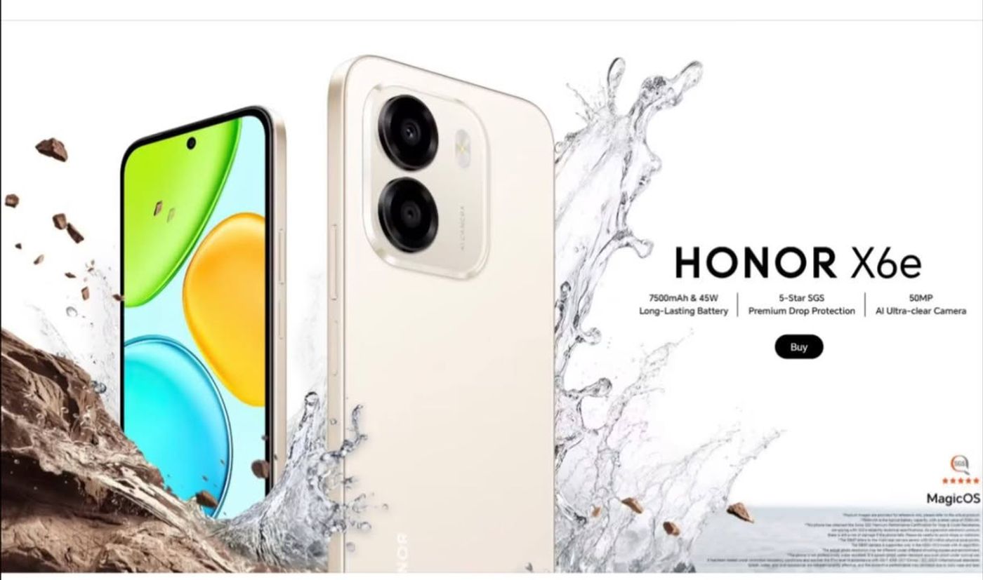 HONOR X6e 4 ГБ/128 ГБ — сверхмощный аккумулятор емкостью 7500 мАч, экран 120 Гц, чуть более 4 миллионов донгов!