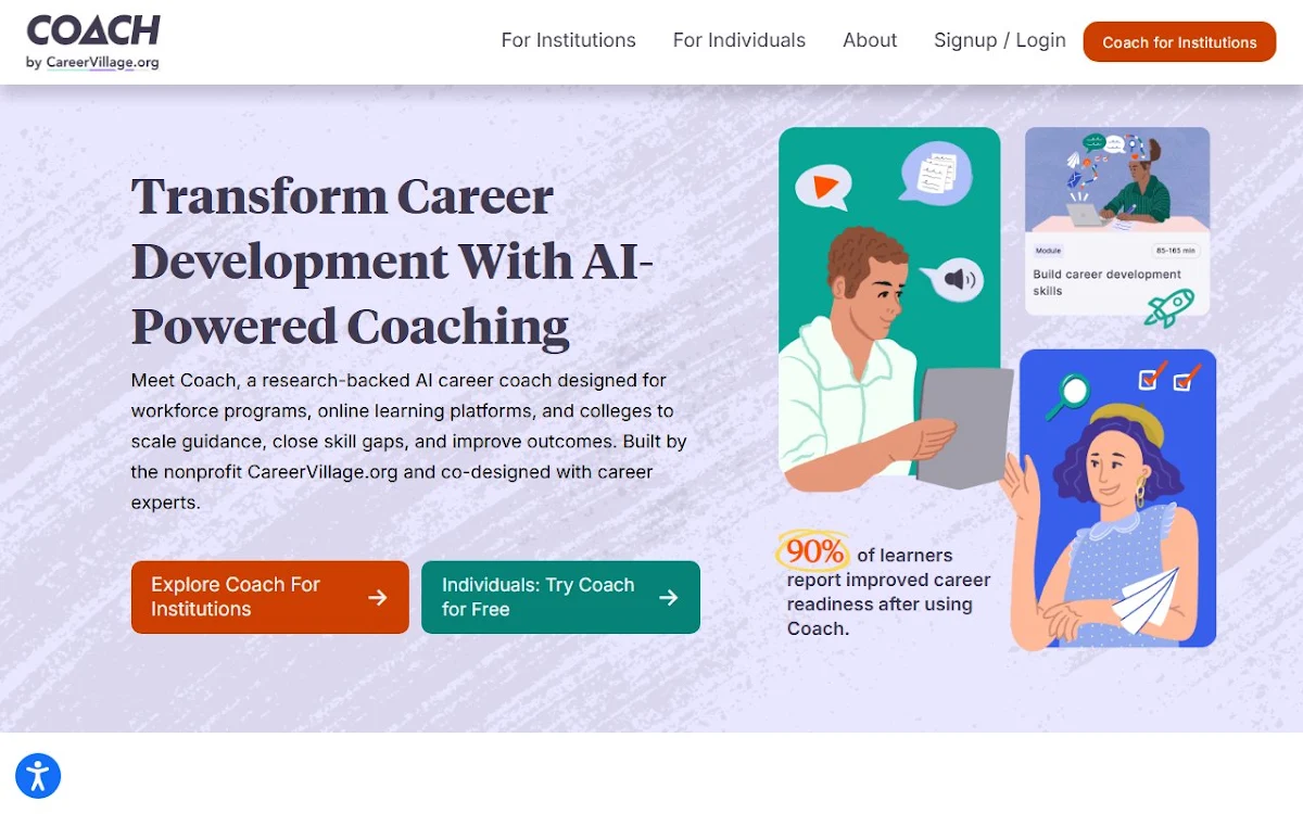 Captura de COACH by CareerVillage