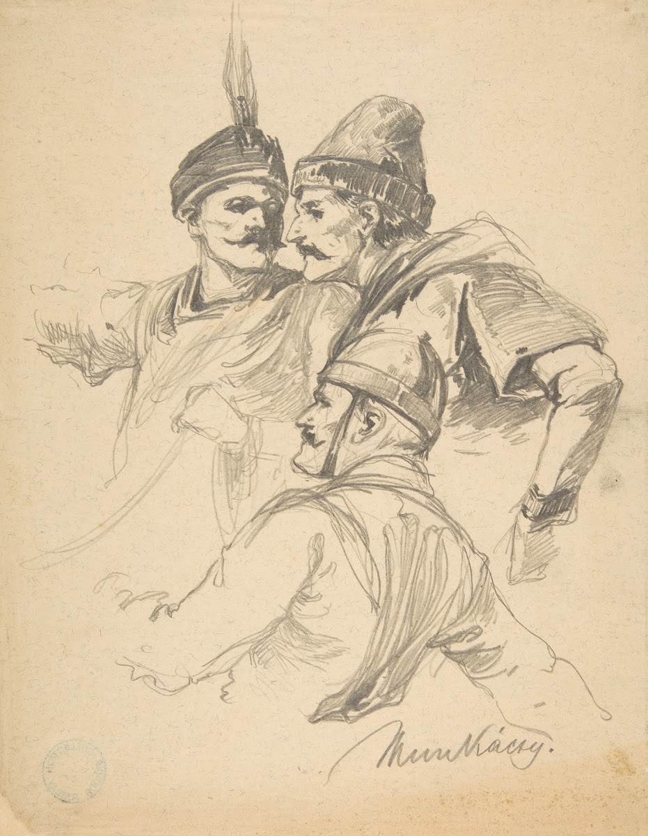 Study of Three Men Bust Length ca 189193