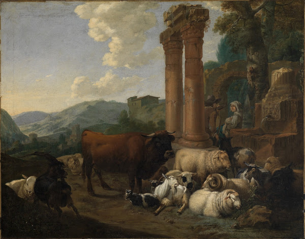Hirtenszene in römischer Ruinenlandschaft 1660