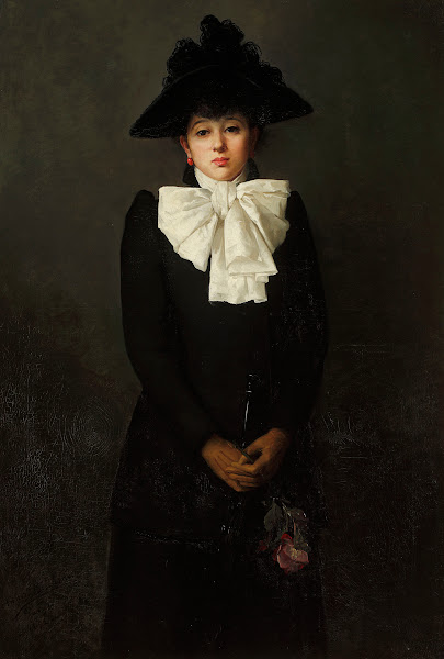 Portrait of a young woman with a rose in her hand 1892
