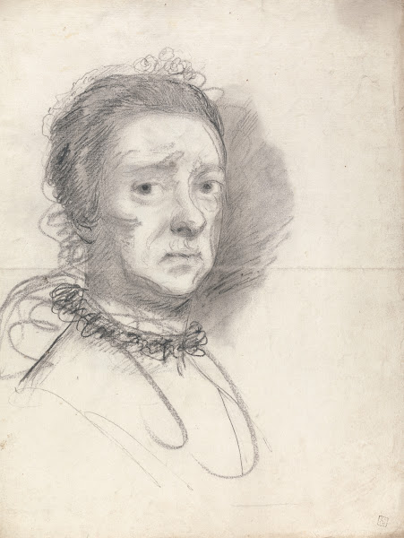 Head of an elderly lady studies from Raphaels Disputation