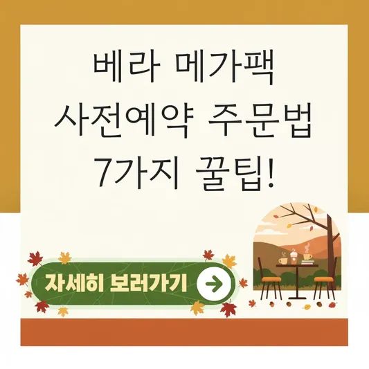 베라 메가팩 사전예약 주문 방법
