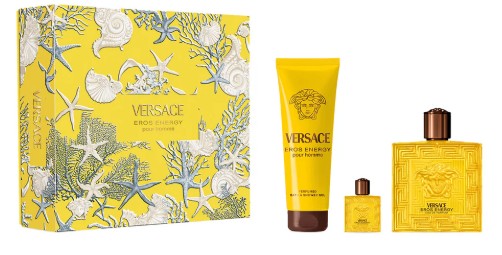 ESTUCHE VERSACE EROS ENERGY HOMBRE 3PZS 100ML EDP + 5ML EDP + GEL DE BAÑO