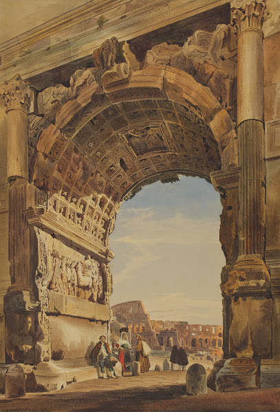 The Arch Of Titus And The Coliseum Rome 1846