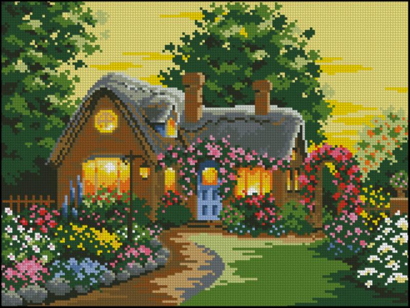 CMP 320135 Cottage In Flowers