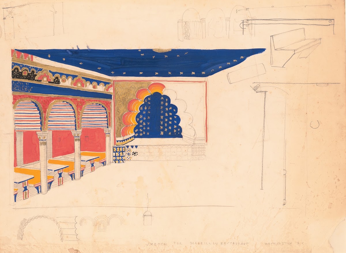 Design drawing for a restaurant Madrillon Restaurant Washington DC Interior pers