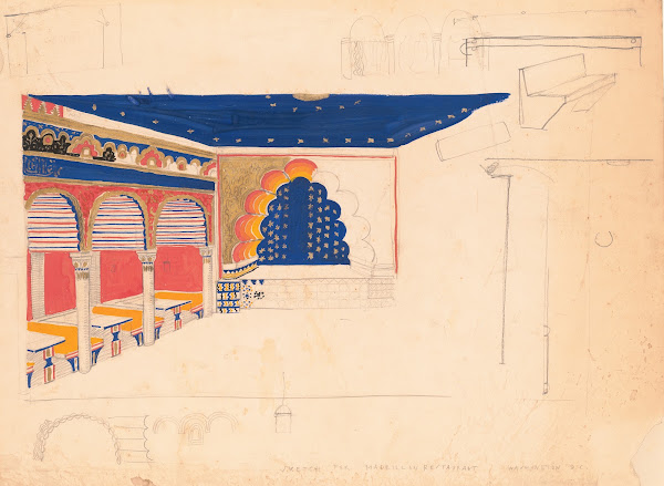 Design drawing for a restaurant Madrillon Restaurant Washington DC Interior pers