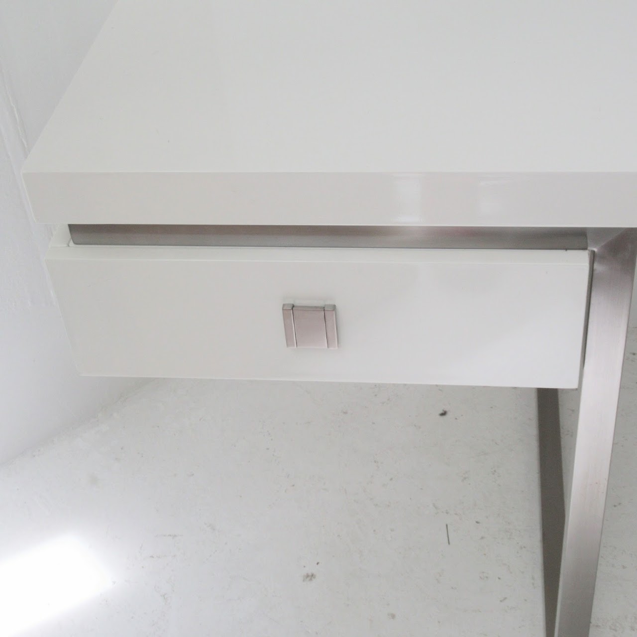 Modern White & Chrome Desk