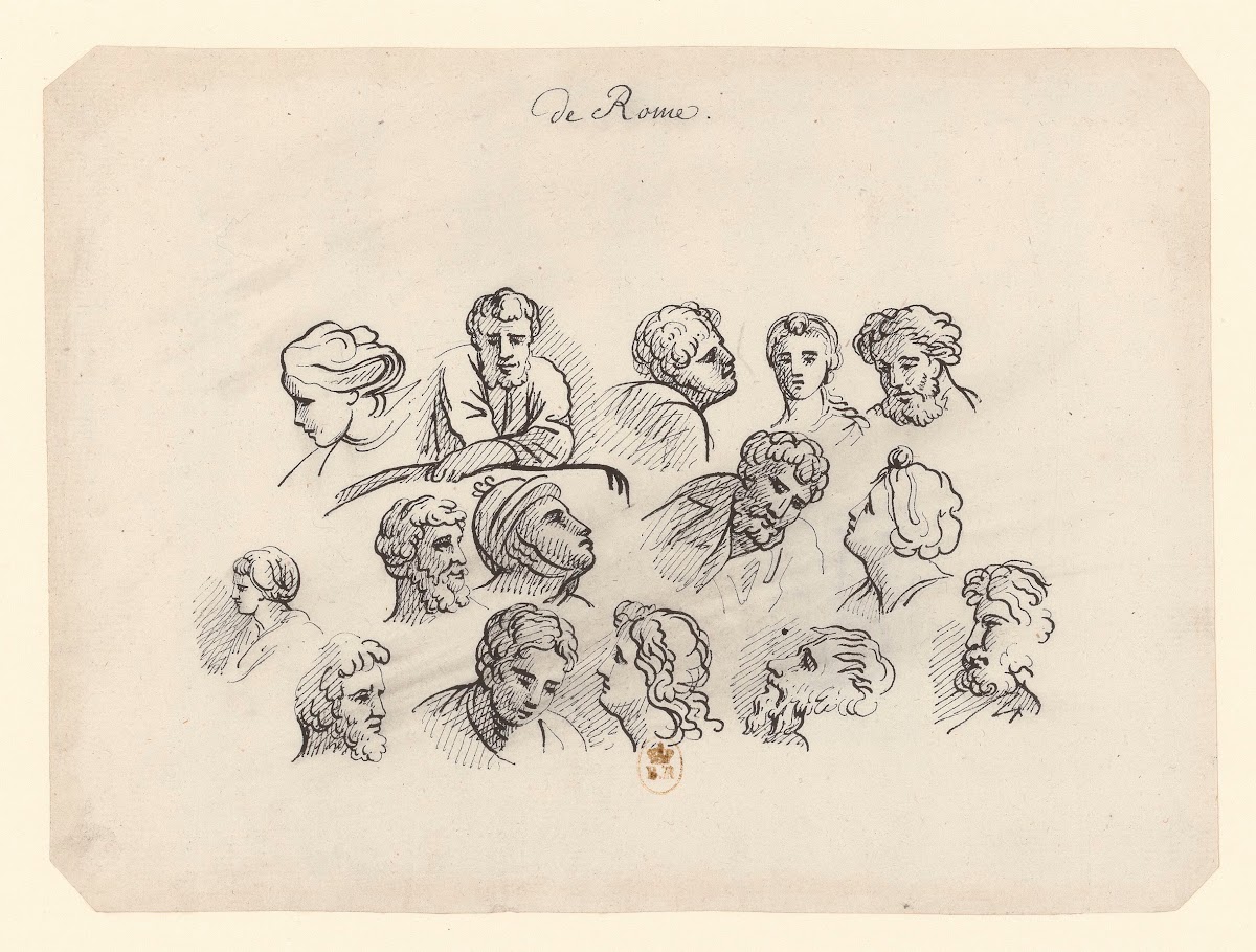 De Rome  étude de visages 1777 1825
