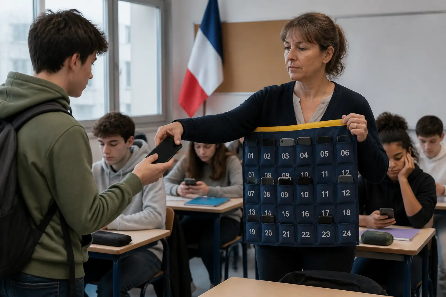 Editorial image for French high schools face challenges implementing Macron's phone ban