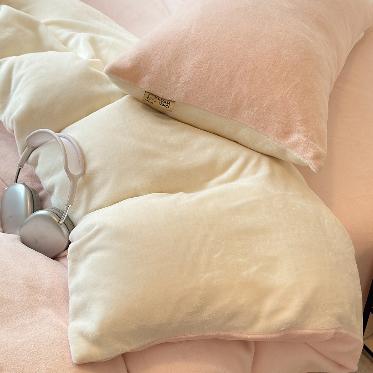 Milk fiber bedding set, winter, double-layer