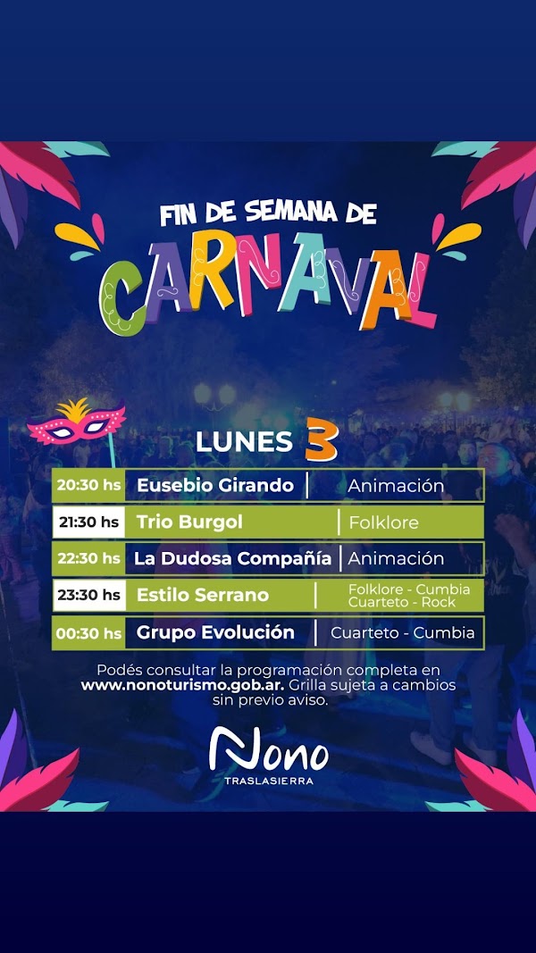 FIn de semana de Carnaval
