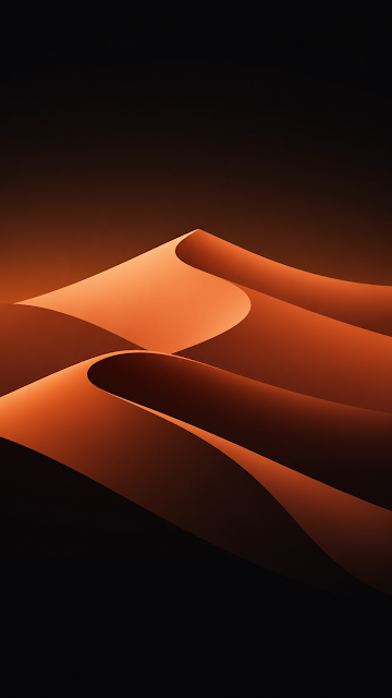 Minimalist Overlapping Warm Sand Dune Waves Wallpaper - Free mobile Wallpaper