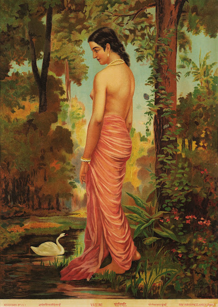 Varini nymph by the river with a swan 1910