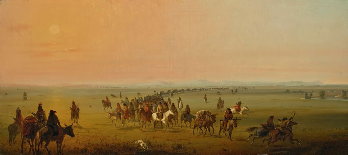 Caravan En Route Sir William Drummond Stewarts Caravan circa 1850